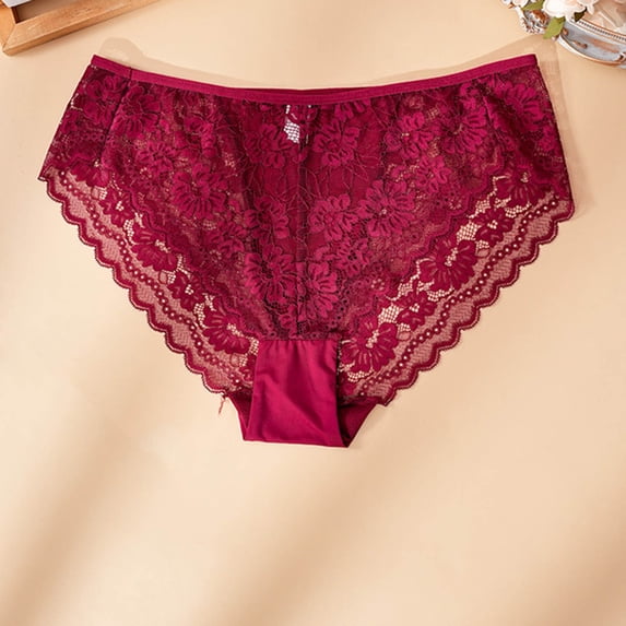 YueHuiYing Women's Underwear Comfortable and Sensual Lingerie Seamless Ice Silk Panties Colorful Lace Bikini Briefs