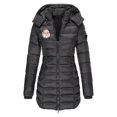 thumbnail image 1 of YueHuiYing Women's Solid Color Zipper Large Pocket Winter Loose Long-Sleeved Hooded Mid-Length Down Jacket, 1 of 4