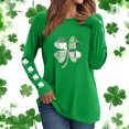 thumbnail image 1 of YueHuiYing Women's St. Patricks Day Loose Fit Sweatshirt Irish Clover Print Long Sleeve Pullover Shamrock Round Neck Shirt Tops, 1 of 6