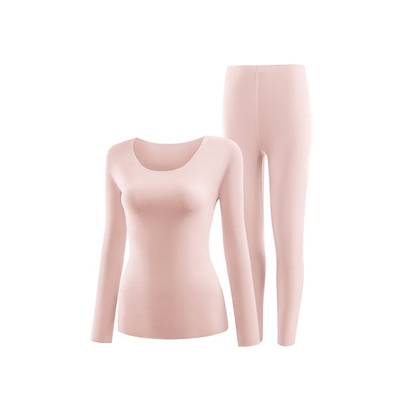 YueHuiYing Women's Thermal Underwear Set Seamless Round-neck Thermal Jacket Tight Thermal Underwear And Long Johns