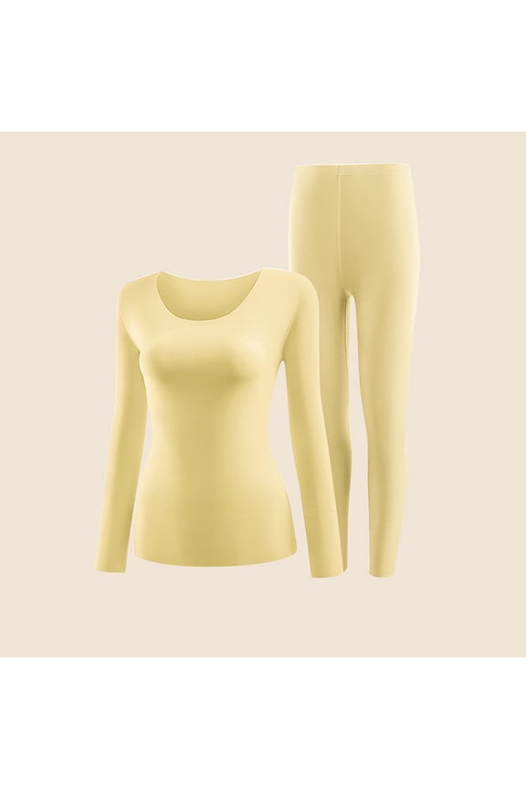 Women's Thermal Underwear Set Seamless Round-neck Thermal Jacket Tight Thermal Underwear And Long Johns