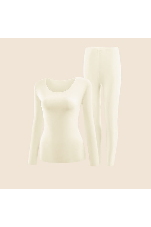 Women's Thermal Underwear Set Seamless Round-neck Thermal Jacket Tight Thermal Underwear And Long Johns