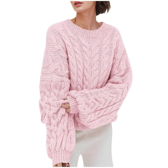 YueHuiYing Women's Turtleneck Oversized Sweaters Long Sleeve Pullover Loose Chunky Knit Jumper
