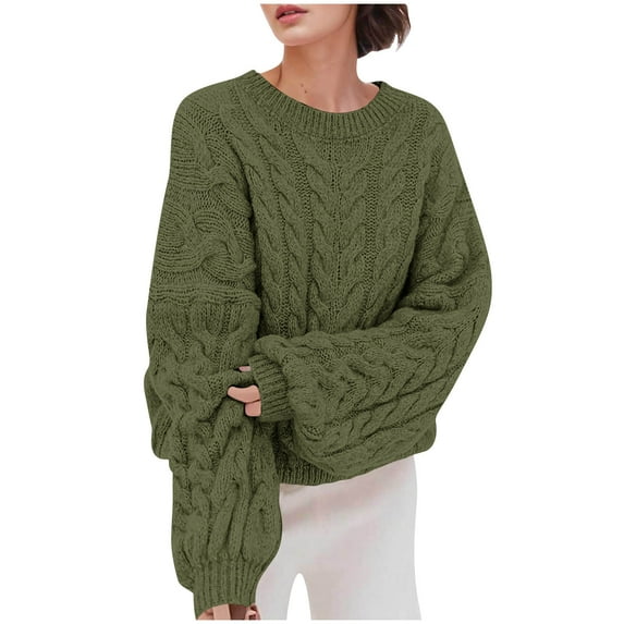 YueHuiYing Women's Turtleneck Oversized Sweaters Long Sleeve Pullover Loose Chunky Knit Jumper