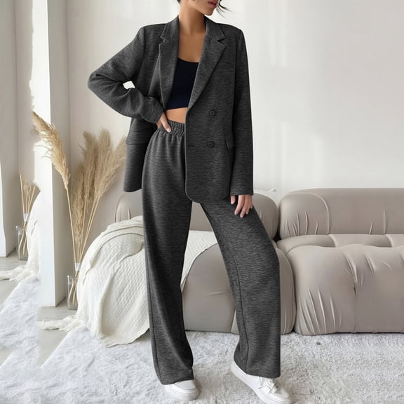 YueHuiYing Women's Two Piece Tracksuit Long Sleeve Zip Up Sweatshirt Long Pants Outfits Jogger Sweatsuit Sets