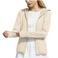 thumbnail image 1 of YueHuiYing Women's UPF 50+ Sun Protection Hoodie Jacket Lightweight Full Zip Athletic Jacket Long Sleeve Shirt with Pockets, 1 of 8