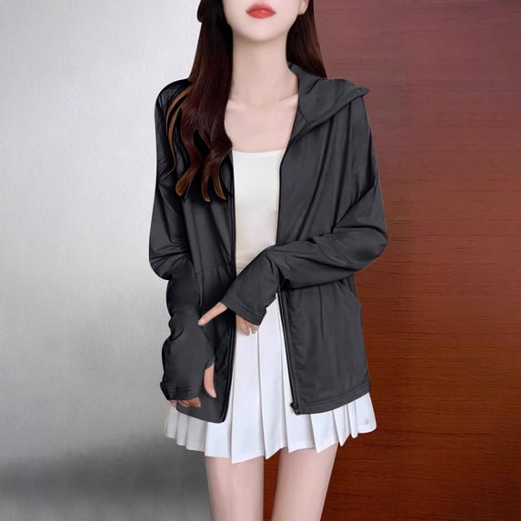 YueHuiYing Women's UPF 50+ Sun Protection Jacket Lightweight UV Cooling Hoodie Long Sleeve Summer Clothing for Outdoor Hiking