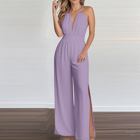 YueHuiYing Women's V-Neck Short-Sleeve Bow-Tie Waist-Defining Split-Hem Wrap-Style Solid-Color Midi Dress