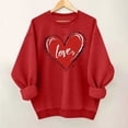 thumbnail image 1 of YueHuiYing Women's Valentine's Day Heart Letter Print Long-Sleeve Crewneck Casual Sweatshirt, 1 of 5