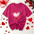 thumbnail image 1 of YueHuiYing Women's Valentine's Day Heart Print Graphic Crew Neck Short Sleeve T-Shirt Top Short Sleeve Crew Neck Plus Size Top/Shirt, 1 of 5