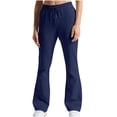 thumbnail image 1 of YueHuiYing Women's Wide Leg Trendy Interior Drawstring Baggy Sweatpants Casual Trousers Jogger Pant, 1 of 5