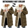 thumbnail image 1 of YueHuiYing Women's Winter Long Coat Long Sleeve Jacket Hooded Jacket With Pockets Detachable Hat Collar, 1 of 9