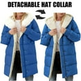 thumbnail image 1 of YueHuiYing Women's Winter Long Coat Long Sleeve Jacket Hooded Jacket With Pockets Detachable Hat Collar, 1 of 9