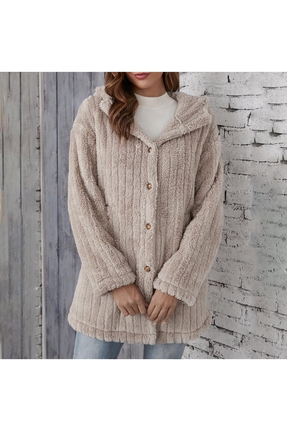 Women's Winter Single Breasted Long Coat with Hood Casual Blend Trench Coat Jacket