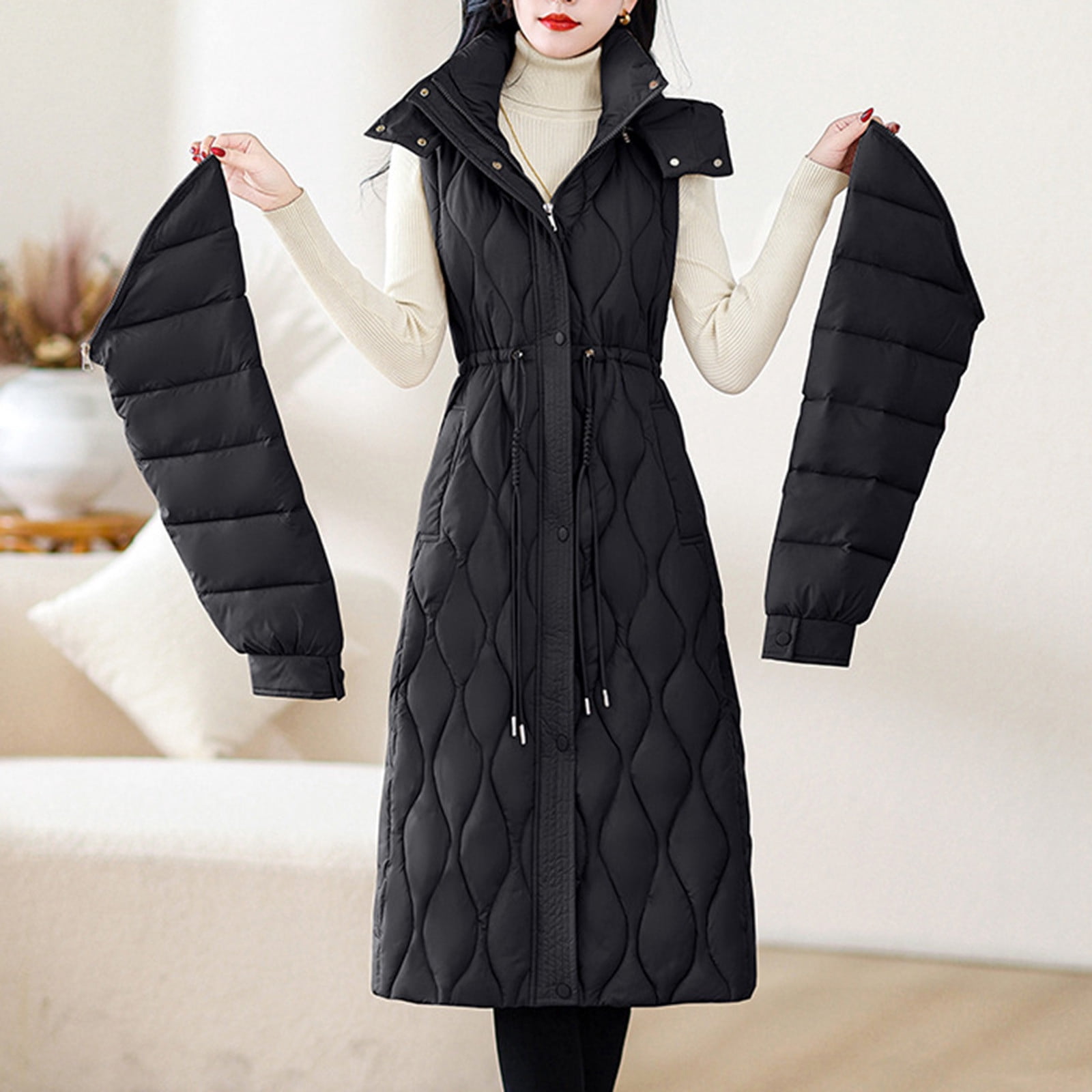Elegant Warm Dress Coats Wide-waisted Wool Coat With Pockets,  Double-breasted  HER
