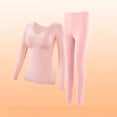 thumbnail image 1 of YueHuiYing Women's Winter Warmth Color Long-Sleeved Top With Built-in Padded Bra Inner Layering Base Layer Set - Warm Underwear Set, 1 of 7