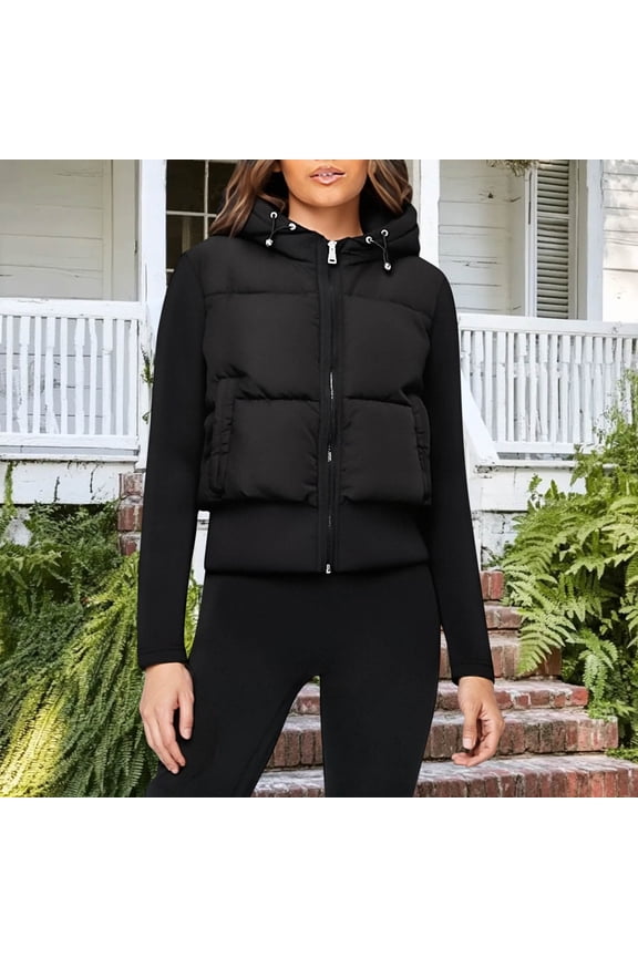 Women's Zipper Long-Sleeve Korean Style Thickened Warm Loose Comfortable Short Jacket