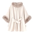 thumbnail image 1 of YueHuiYing Womens Batwing Sleeve Poncho Peacoat Elegant Stand Collor Capes Jacket Cloak Fall Winter Shawl Outerwear, 1 of 5