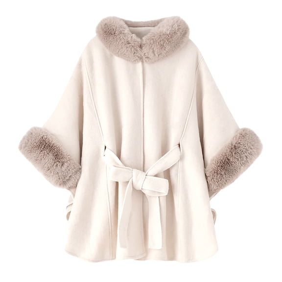 YueHuiYing Womens Batwing Sleeve Poncho Peacoat Elegant Stand Collor Capes Jacket Cloak Fall Winter Shawl Outerwear