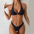 thumbnail image 1 of YueHuiYing Womens Bikini Sets Triangle Top Two Piece Swimsuit Halter V Neck Mid Rise Tie Side Bathing Suit, 1 of 7