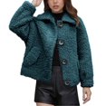 thumbnail image 1 of YueHuiYing Womens Fuzzy Jacket Button Down Coats Casual Winter Warm Outwear with Pockets, 1 of 7
