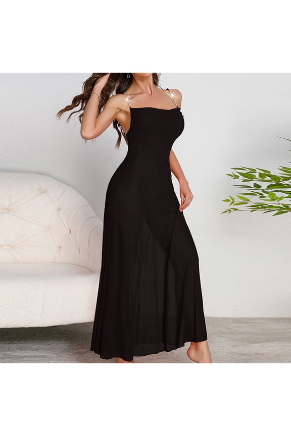 Womens Lace Nightgowns Sexy Spaghetti Strap Sleeveless Chemise Soft Cami Sleepwear Sleep Dress