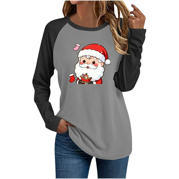 YueHuiYing Womens Long Sleeve Shirts Basic Going Out Tops Fall Fashion Trendy Round Neck Outfits Clothes