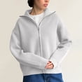 thumbnail image 1 of YueHuiYing Womens Long Sleeve Zip Up Sweaters Lightweight Fall Fashion Sweater Jacket Knitted Fall Winter Clothes, 1 of 8