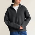 thumbnail image 1 of YueHuiYing Womens Long Sleeve Zip Up Sweaters Lightweight Fall Fashion Sweater Jacket Knitted Fall Winter Clothes, 1 of 8