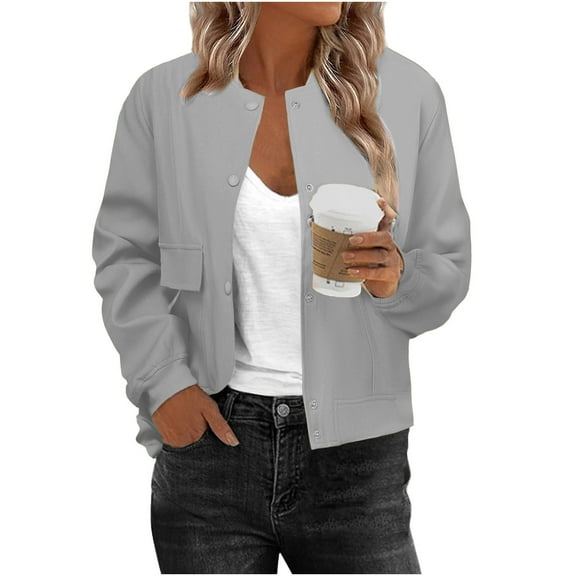 YueHuiYing Womens Open Front Sweatshirt Oversized Cardigan Casual Long Sleeve Fall Outfits Jacket with Pockets