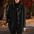 thumbnail image 1 of YueHuiYing Womens Pea Coats Classic Notch Lapel Single Breasted Oversized Fall Winter Jackets Outerwear, 1 of 7