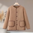 thumbnail image 1 of YueHuiYing Womens Shacket Jacket Lined Jackets Oversized Button Up Fleece Hooded Warm Coat, 1 of 9