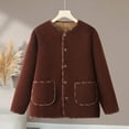 thumbnail image 1 of YueHuiYing Womens Shacket Jacket Lined Jackets Oversized Button Up Fleece Hooded Warm Coat, 1 of 9