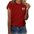 thumbnail image 1 of YueHuiYing Womens Short Sleeve Heart Graphic Tees Crewneck Casual Pullover Soft Loose Valentine's Day Tops, 1 of 5