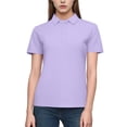 thumbnail image 1 of YueHuiYing Womens Short Sleeve Shirts Business Casual Collared V Neck Tops Summer Cotton 4 Buttons T-shirts, 1 of 1