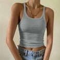 thumbnail image 1 of YueHuiYing Womens Sleeveless Tank Top Form Fitting Spaghetti Strap Scoop Neck Ribbed Knit Basic Cami Layering Shirts, 1 of 6