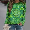 thumbnail image 1 of YueHuiYing Womens St. Patrick's Day Crew Neck Oversized Sweatshirt Printed Long Sleeve Pullover Shirt Tops Plus Size, 1 of 7