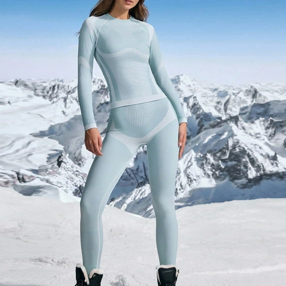 YueHuiYing Womens Thermal Underwear Ski Breathable Warm Base Layer Winter Long Johns Top Bottom Sets for Cold Weather