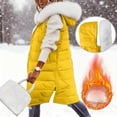 thumbnail image 1 of YueHuiYing Womens Winter Hooded Sleeveless Zip Up Long Puffy Jacket Warm Thick Quilted Coats with Pockets, 1 of 9