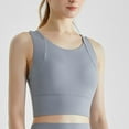 thumbnail image 1 of YueHuiYing High Neck Sports Bra for Women Longline Medium Impact Workout Crop Tank Tops Wirefree Padded Yoga Bra Gym, 1 of 3
