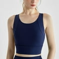 thumbnail image 1 of YueHuiYing High Neck Sports Bra for Women Longline Medium Impact Workout Crop Tank Tops Wirefree Padded Yoga Bra Gym, 1 of 3