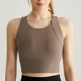 thumbnail image 1 of YueHuiYing High Neck Sports Bra for Women Longline Medium Impact Workout Crop Tank Tops Wirefree Padded Yoga Bra Gym, 1 of 7