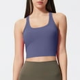 thumbnail image 1 of YueHuiYing Racerback Longline Sports Bra for Women Scoop Neck with Built in Bra Yoga Tank Crop Tops Padded Camisole, 1 of 4