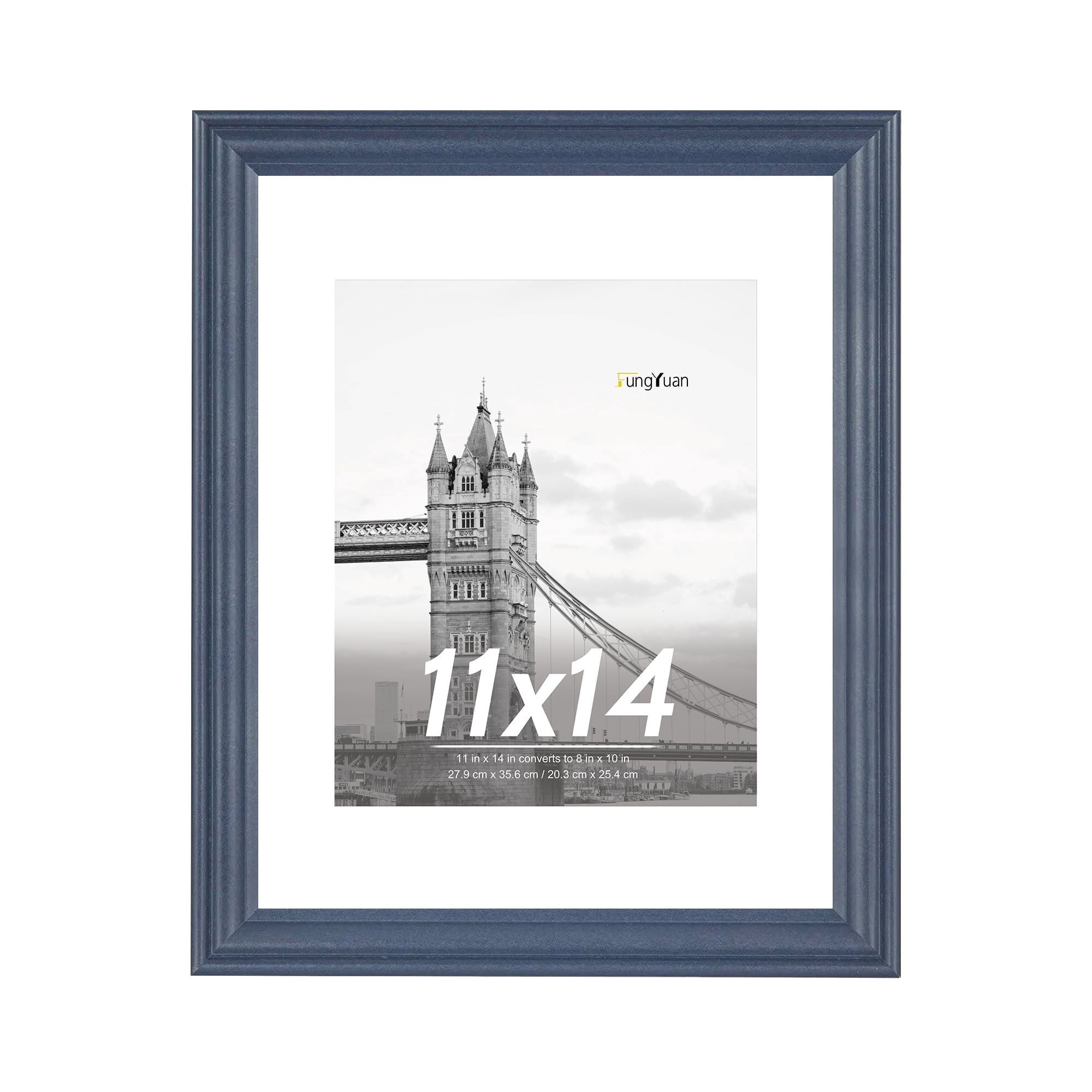 FungYuan 11 x 14 Wood Picture Frame , Display Photo 11x14 Matted to ...