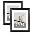 thumbnail image 1 of Scholartree 2PACK 11x14 Picture Frame , Display Photo 11x14 Matted to 8x10 Wall Frame Frame, Black, 1 of 8