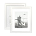thumbnail image 1 of FungYuan 2PACK 11x14 Wood Picture Frame , Display Photo 11x14 Matted to 8x10 Wall Frame, White, 1 of 7