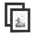 thumbnail image 1 of FungYuan 2PACK 8x10 Wood Picture Frame , Display Photo 8x10 Matted to 5x7 Wall Frame, Black, 1 of 5