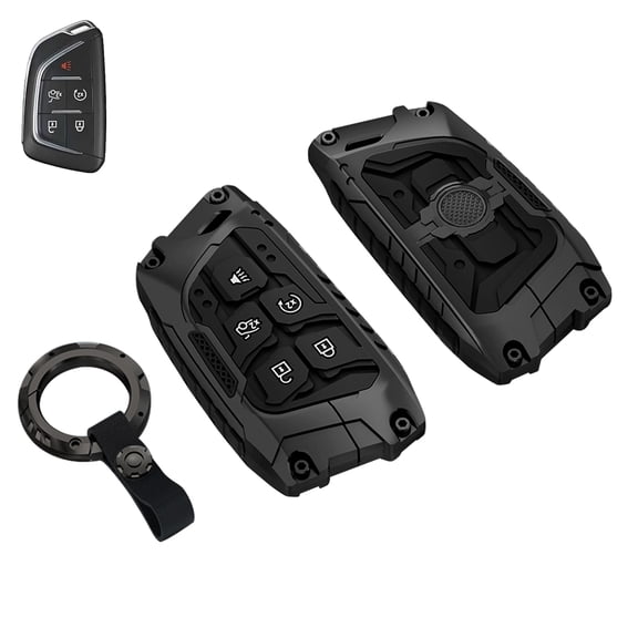 Yuebutor Heavy Zinc Alloy Key Fob Cover Case Compatible with Cadillac ,Protection Shell Car Accessories