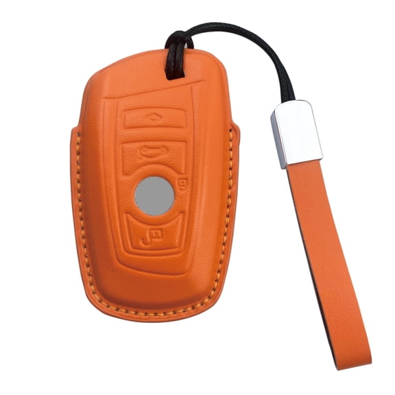 Yuebutor Key Fob Cover Case Compatible with BMW 1 2 3 4 5 6 7 Series 5GT GT3 GT5 X1 X3 X4 M2 M3 M4 M5 M6 PU Leather holder Car Protection Interior Shell Accessories