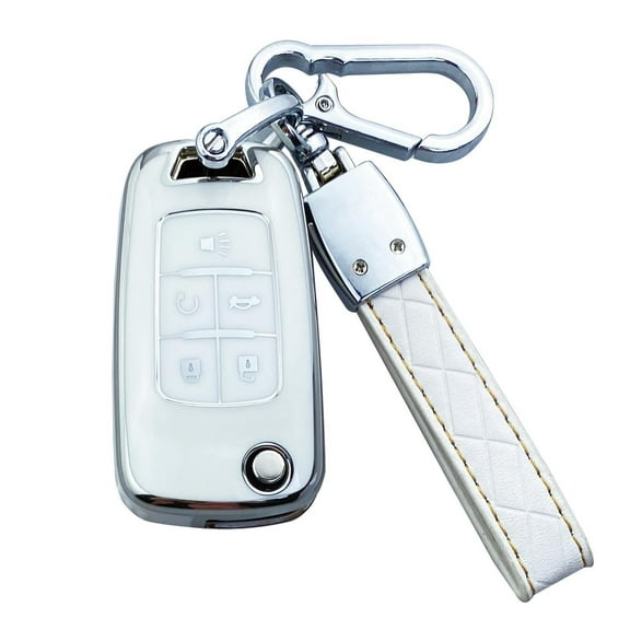 Yuebutor Key Fob Cover Case Compatible with Chevy Camaro Cruze Malibu Equinox Trax Volt Impala Sonic Spark Aveo Orlando Gmc Terrain Buick Lacrosse Regal Encore Cascada Verano Allure Accessories Shell